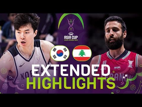 Korea 🇰🇷 vs Lebanon 🇱🇧 | Extended Highlights | FIBA Asia Cup 2025