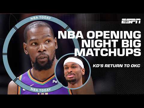 NBA Opening Night MATCHUPS 🍿 KD returns to OKC for Rockets debut + LeBron vs. Steph 👀 | NBA Today