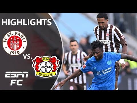 CLOSE BATTLE ⚔️ FC St. Pauli vs. Bayer Leverkusen | Bundesliga Highlights | ESPN FC