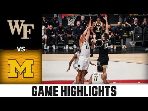 Wake Forest vs. Michigan Game Highlights | 2025-26 ACC Men's Basketball