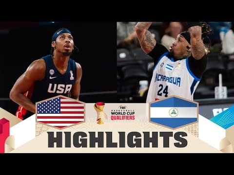 United States 🇺🇸 v Nicaragua 🇳🇮 | Highlights | FIBA Basketball World Cup 2027 Americas Qualifiers