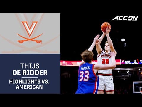 UVA's Thijs De Ridder Dominant In Win Over American