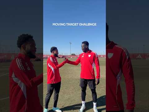 ⚽️ Moving Target Challenge x Akor & Ejuke 🇳🇬🦅 #sevillafc #nigeria #afcon2025 #shorts