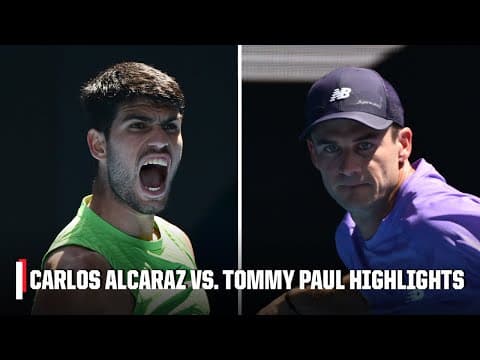 No. 1 Carlos Alcaraz vs. No. 19 Tommy Paul | Round 4 Highlights | 2026 Australian Open
