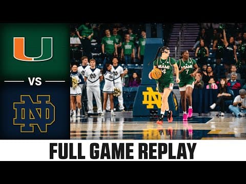 Miami vs. Notre Dame Full Game Replay | 2025-26 ACC Women's Basketball