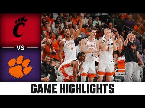Cincinnati vs. Clemson Game Highlights | 2025-26 ACC Men's Basketball