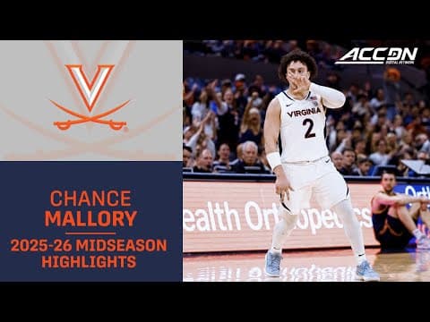 Virginia G Chance Mallory Midseason Highlights | 2025-26 ACC Men's Basketball