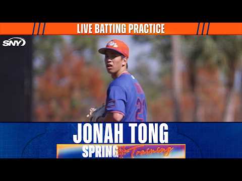 Jonah Tong faces Bo Bichette and Mark Vientos in live batting practice