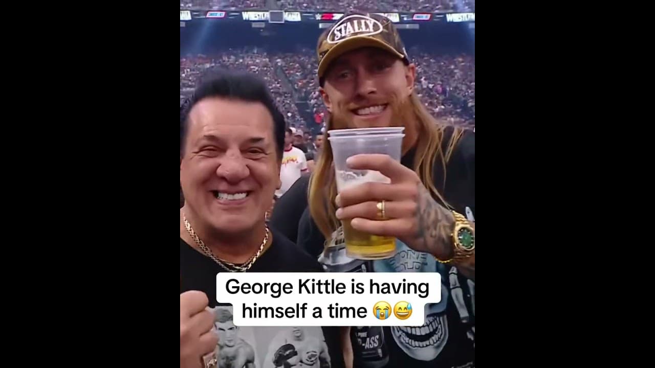 George Kittle is living it up at #WrestleMania 😂