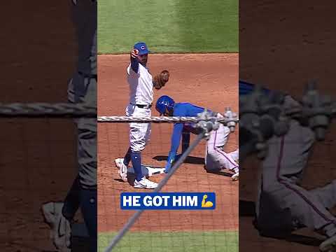 What a throw from Miguel Amaya! Dansby Swanson barely had to move his glove 😮‍💨