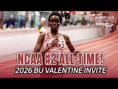 Doris Lemngole runs FAST 5K at BU Valentine Invite 2026