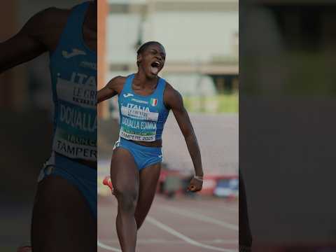 15-year old Kelly Douala 🇮🇹 is named 100m champ at #Tampere2025 #U20Champs #athletics