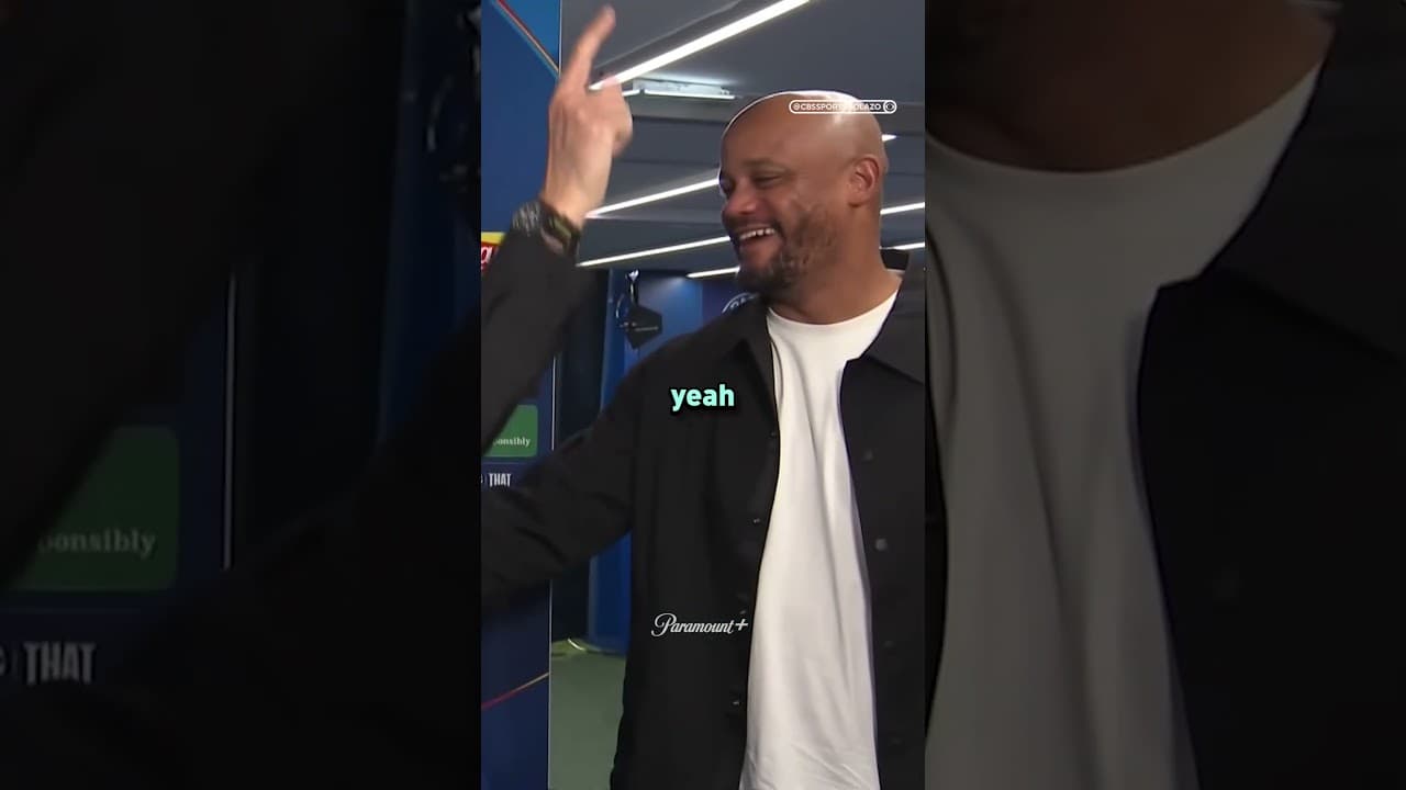 Luis Enrique and Vincent Kompany share a laugh over the insane match their teams just played 😅 #UCL