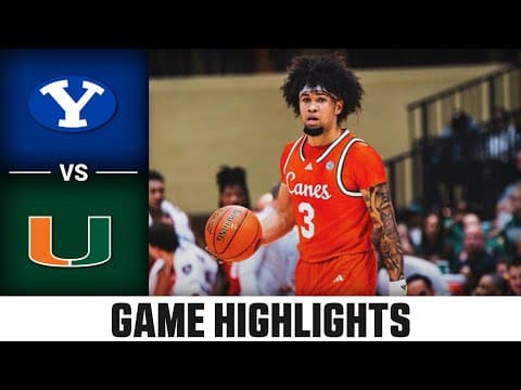 BYU vs. Miami Game Highlights | 2025-26 ACC Men's Basketball