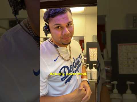 Messing with Brusdar in the drive-thru line at Jack in the Box. 😂 #dodgers #sports #fastfood