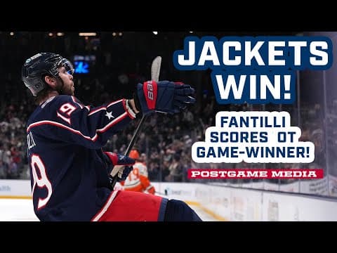 BLUE JACKETS WIN! Adam Fantilli Scores the Overtime Game Winner Over the Ducks! 💥🦆| Postgame Media