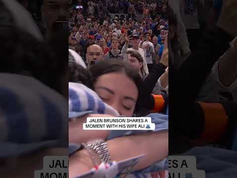 Wholesome moment as Jalen Brunson hugs his wife Ali after becoming an NBA Champion 🥹🏆
