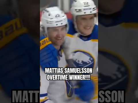 TAGE THOMPSON AND MATTIAS SAMUELSSON OVERTIME WINNER‼️ #nhl #hockey #win