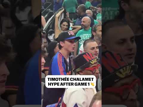 All smiles for Timothée Chalamet as the Knicks go up 1-0 in the NBA Finals 🔥