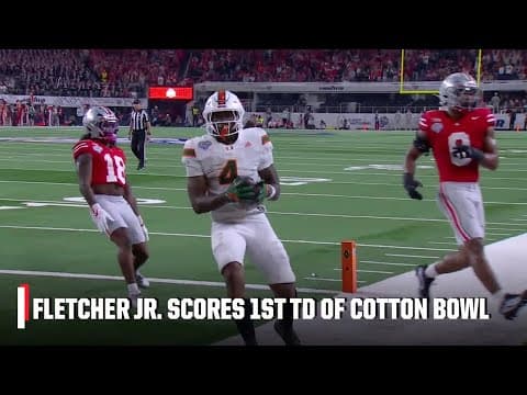 Miami scores first as Carson Beck connects with Mark Fletcher Jr. for TD | ESPN College Football