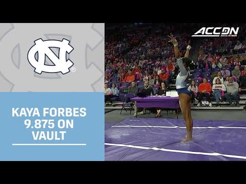 North Carolina's Kaya Forbes Ties For First With A 9.875 On Vault