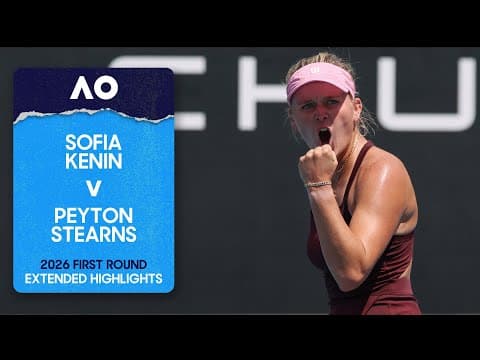 Sofia Kenin v Peyton Stearns Extended Highlights | Australian Open 2026 First Round
