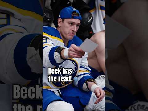 Beck Malenstyn has the honors! 🎤 #nhl #buffalosabres #hockey