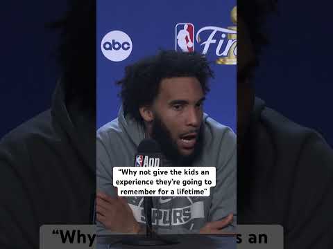 Julian Champagnie on letting young fans on the court during pregame shootaround