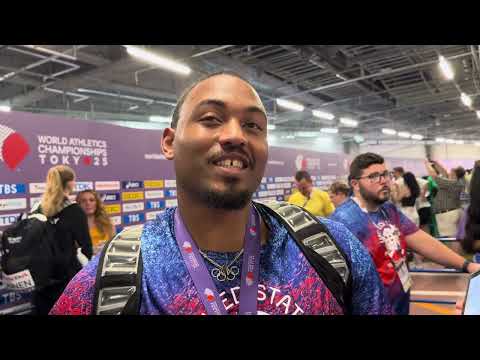 Curtis Thompson after winning first US men’s javelin medal since 2007