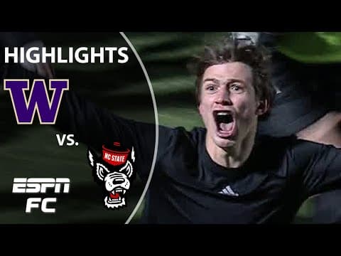 OT WINNER 😱 Washington Huskies 🆚 NC State Wolfpack | NCAA National Championship Highlights | ESPN FC