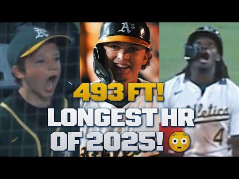 493 FEET! The LONGEST HOME RUN OF 2025 was hit a GRAND SLAM by ROOKIE Nick Kurtz! 😱😱😱