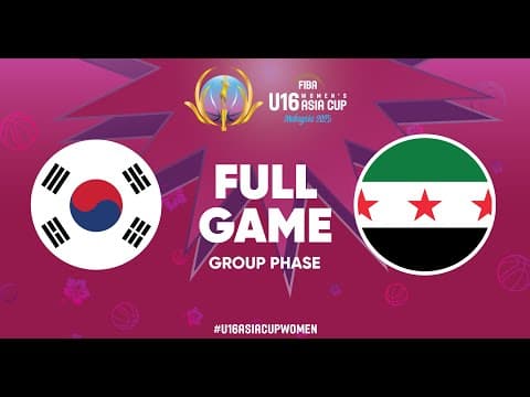 LIVE - Korea v Syria | FIBA U16 Women's Asia Cup 2025 - Division A | Classification 7-8