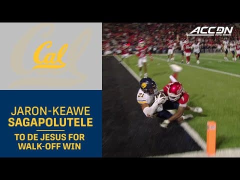 Cal's Jaron-Keawe Sagapolutele To Jacob De Jesus For A Walk-off Win At Louisville
