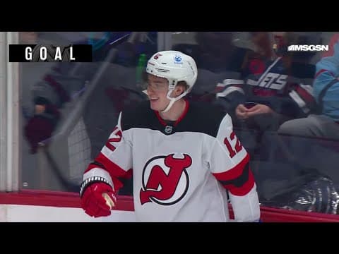 Cody Glass scores a goal against the Winnipeg Jets