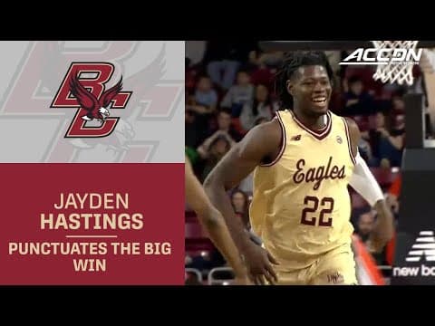 Boston College's Jayden Hastings Throws Down A Sick Alley Oop All Over the Orange