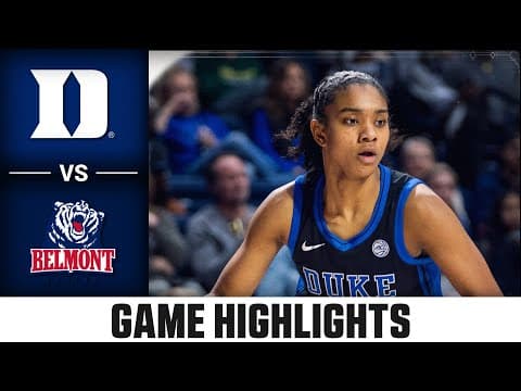 Duke vs. Belmont Game Highlights | 2025-26 ACC Women's Basketball