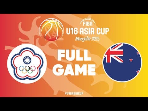 LIVE - Chinese Taipei v New Zealand | FIBA U16 Asia Cup 2025 | Group Phase