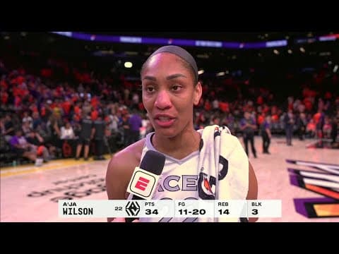 'Go get it done' 🤷‍♂️ A'ja Wilson reacts to GAME WINNER in Game 3 of WNBA Finals | WNBA on ESPN