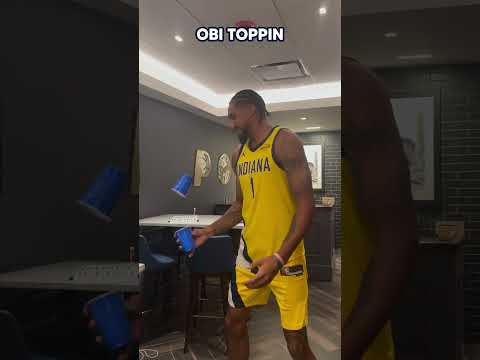 Obi Toppin Tries to Catch the Cup 👀