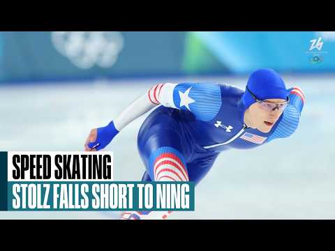 Jordan Stolz fights for 1500m silver behind China's Ning