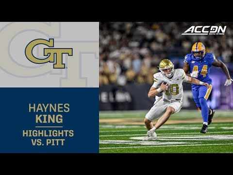 Georgia Tech QB Haynes King Highlights vs. Pitt