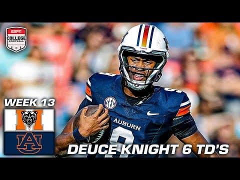 Deuce Knight SHINES in first Auburn start  with 4 RUSHING TDs & 2 PASSING TDs 💪 | ESPN CFB