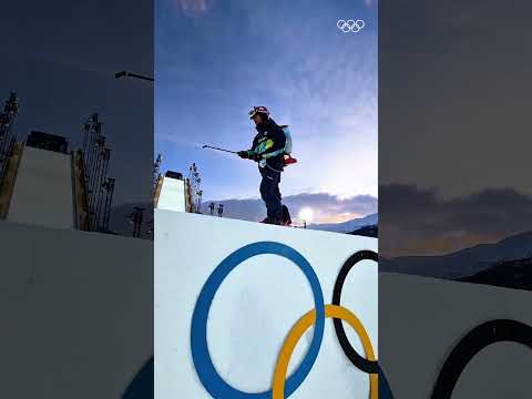 Turning a blank snowy canvas into a speedway. 🏂 #Olympics #MilanoCortina2026 #Skiing #WinterOlympics