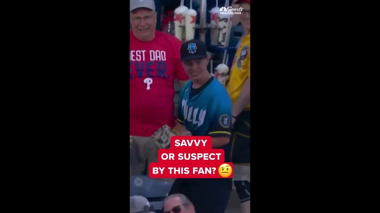 Savvy or suspect by this Phillies fan who caught a home run ball?