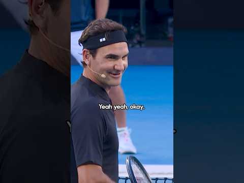 Federer jokes with Agassi about how SLOW his serve is 🤣