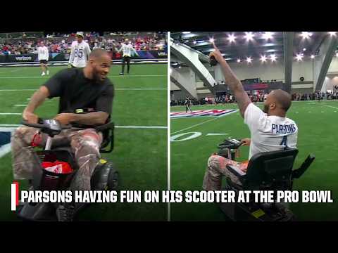 Micah Parsons bringing the energy from his 'Lightning McQueen' scooter 😂 | Pro Bowl Games on ESPN