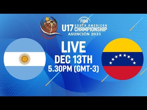 LIVE - Argentina v Venezuela | FIBA U17 South American Championship 2025 | Semi-Finals