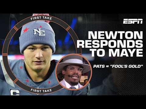 Cam Newton RESPONDS to Drake Maye 🗣️ STANDS ON BUSINESS that Patriots are 'FOOL'S GOLD' | First Take