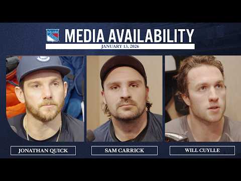 NYR Practice: Jonathan Quick, Sam Carrick and Will Cuylle Media Availability | Jan. 13, 2026