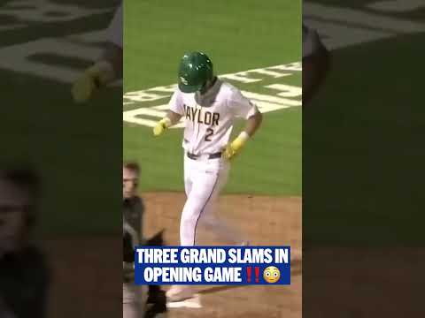 Baylor's Tyce Armstrong hit THREE GRAND SLAMS in the season opener 😳 (🎥: @espn)